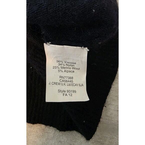 J.Crew Woman XS Pullover Heart Sweater Long Sleeve Wool Cashmere Blend Navy Blue - Picture 4 of 7